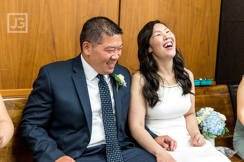 Laughing before the Wedding Ceremony