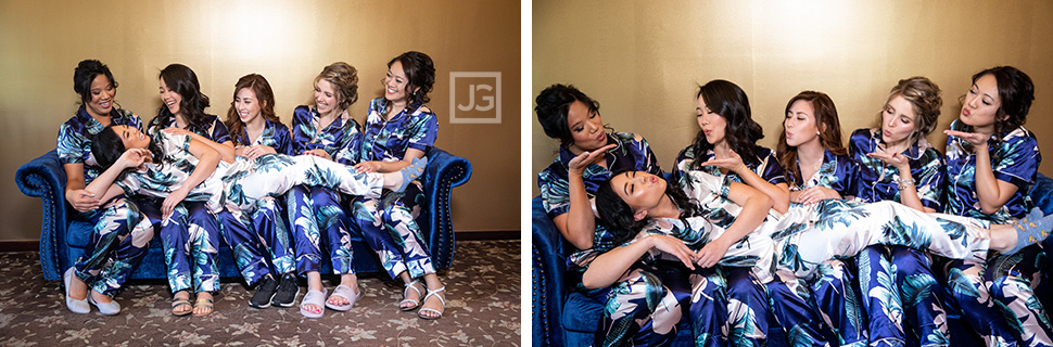 Bride getting ready with Bridesmaids