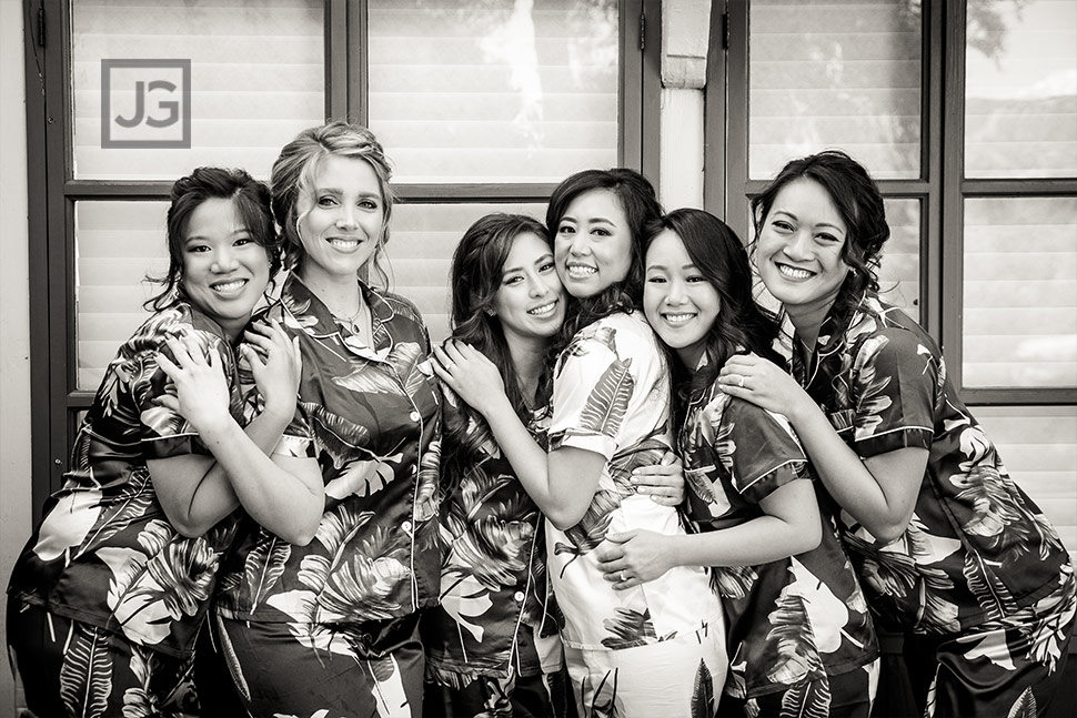 Bride getting ready with Bridesmaids