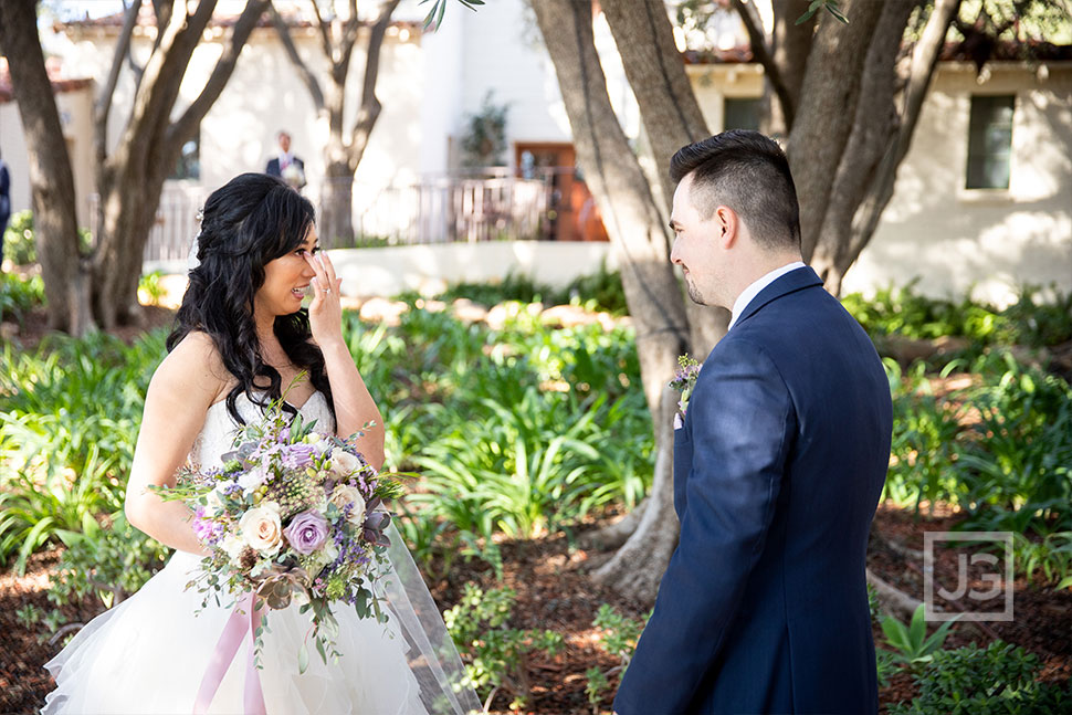 Wedding First Look Crying Padua Hills Theatre