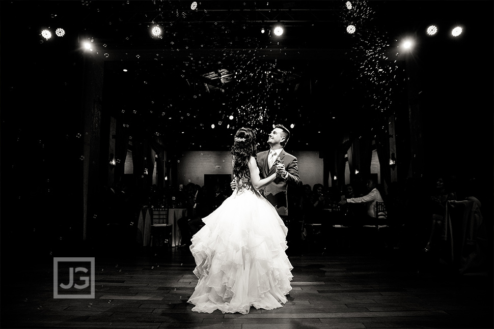 Padua Hills Theatre Reception First Dance with Bubbles