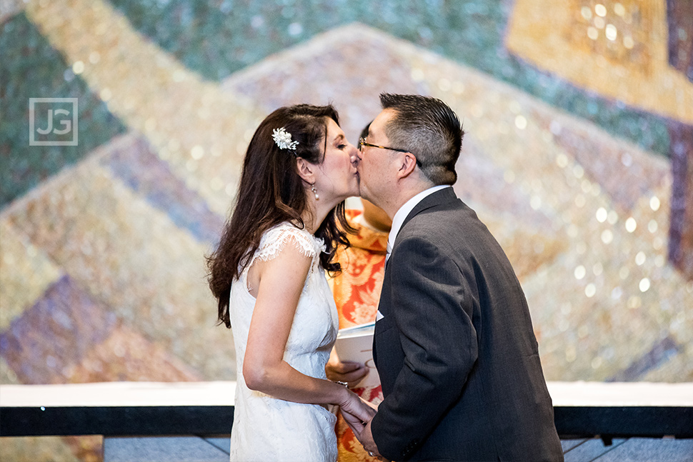 St. John Neumann Catholic Church Wedding First Kiss