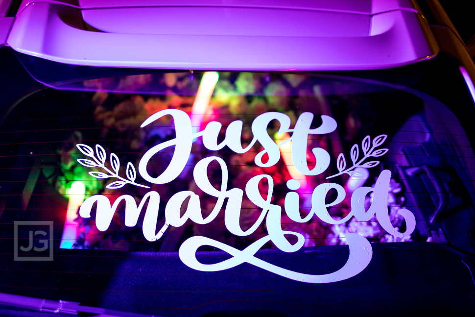 Micro Wedding Just Married Car Decal