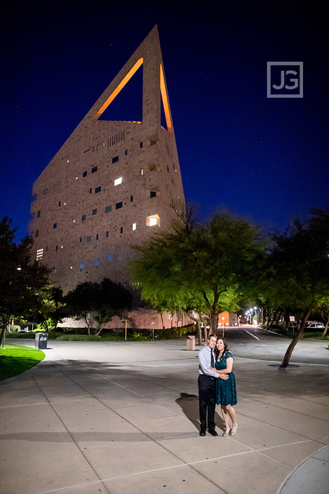 Cal Poly Pomona Engagement Photos at Night