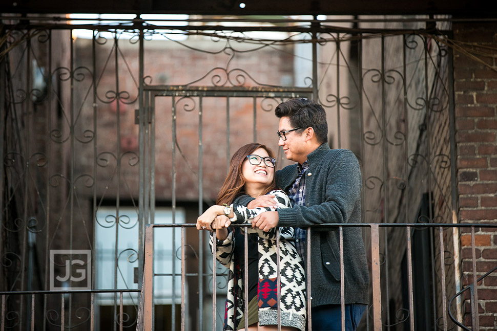 Engagement Photography on a Fire Escape