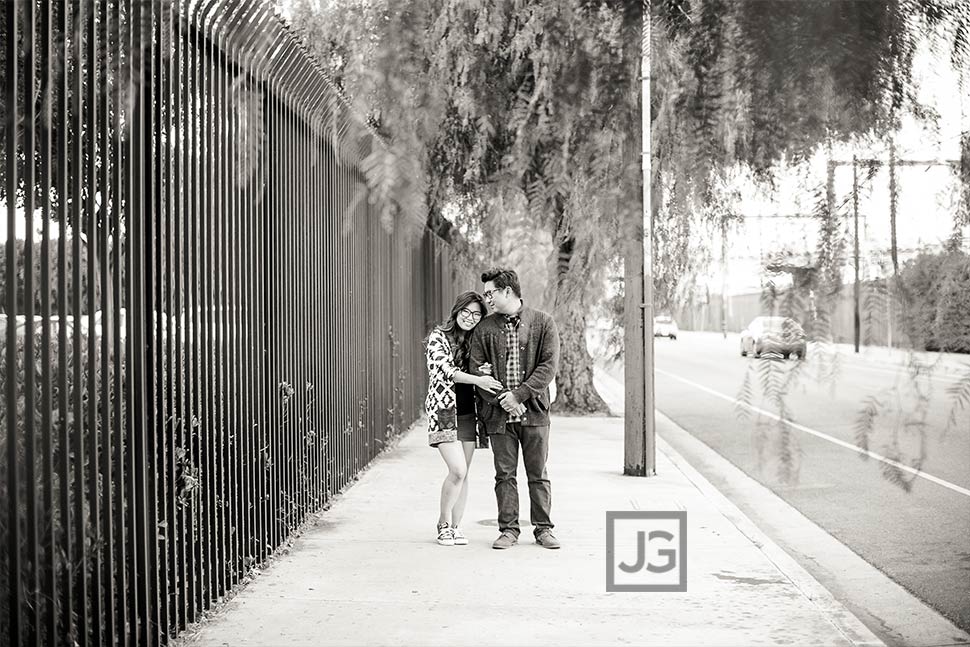 Engagement Photography on a Street in Los Angeles