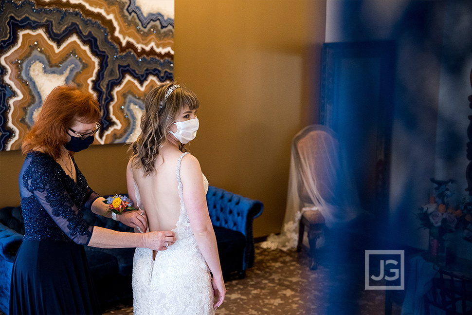 Bride Wearing Mask