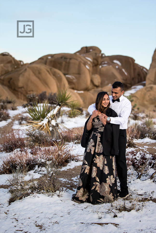 Keeping Warm During an Engagement Photo