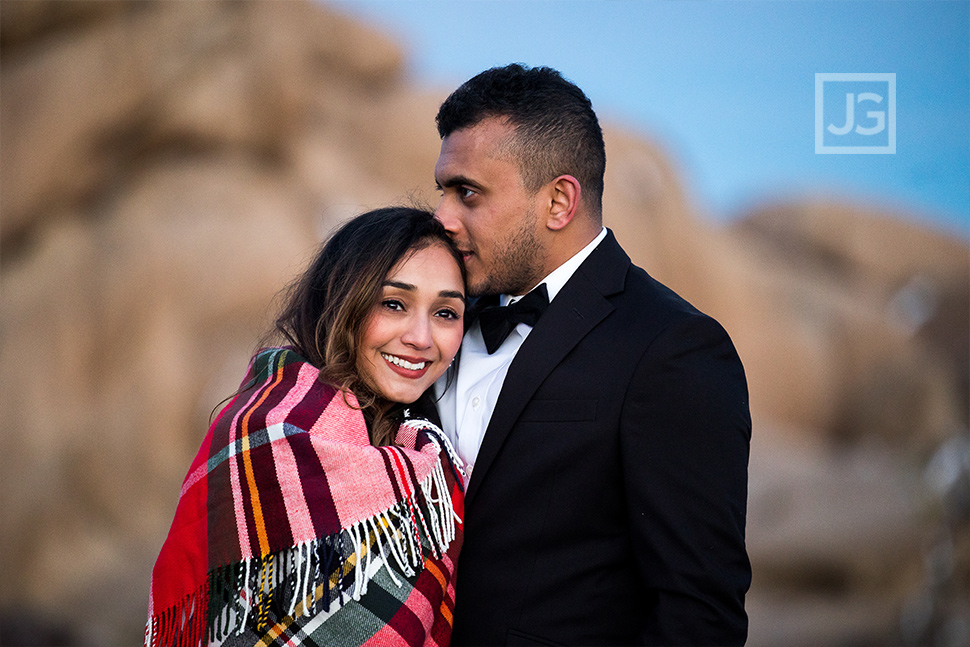 Engagement Photo with a Blanket