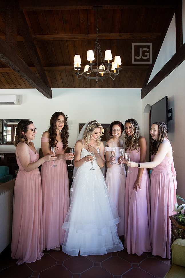 Bridesmaids Toasting