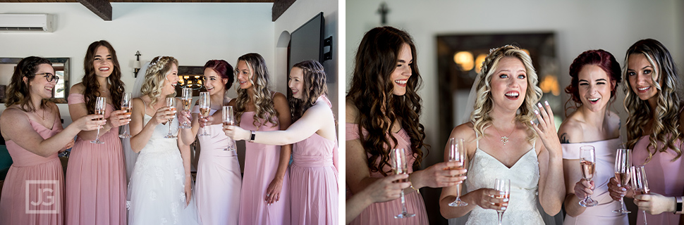 Bridesmaids Toasting in Simi Valley Wedding