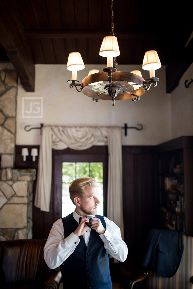 Groom getting ready