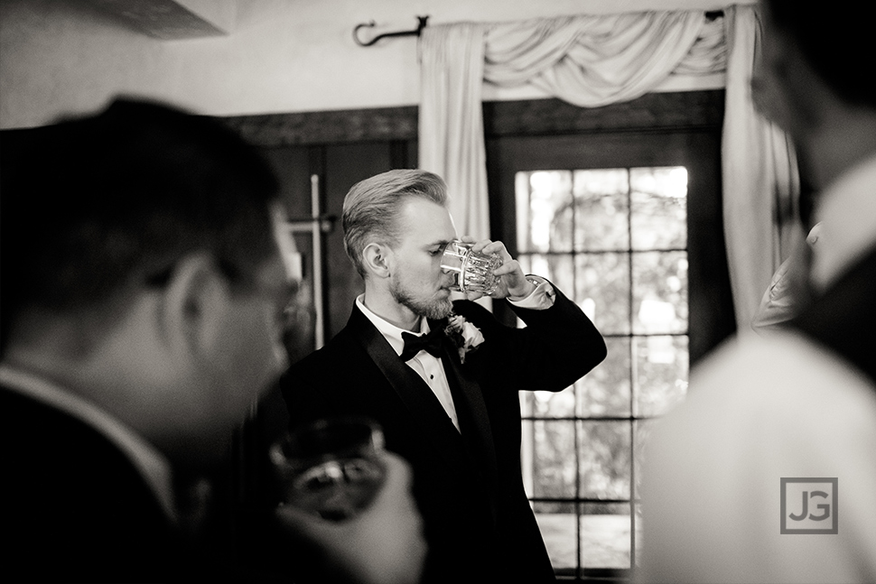 Groom having a Scotch