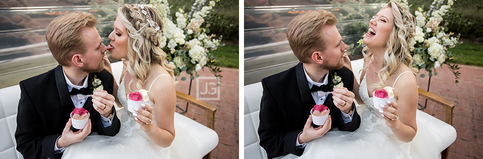 Simi Valley Wedding Eating Ice Cream