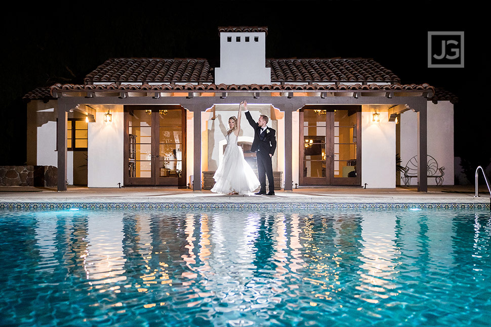 Quail Ranch Pool Wedding Photo