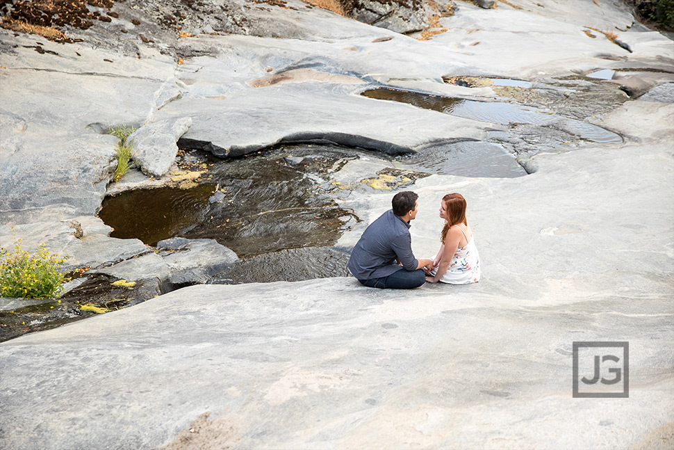 Stream on Rocks Engagement Photos