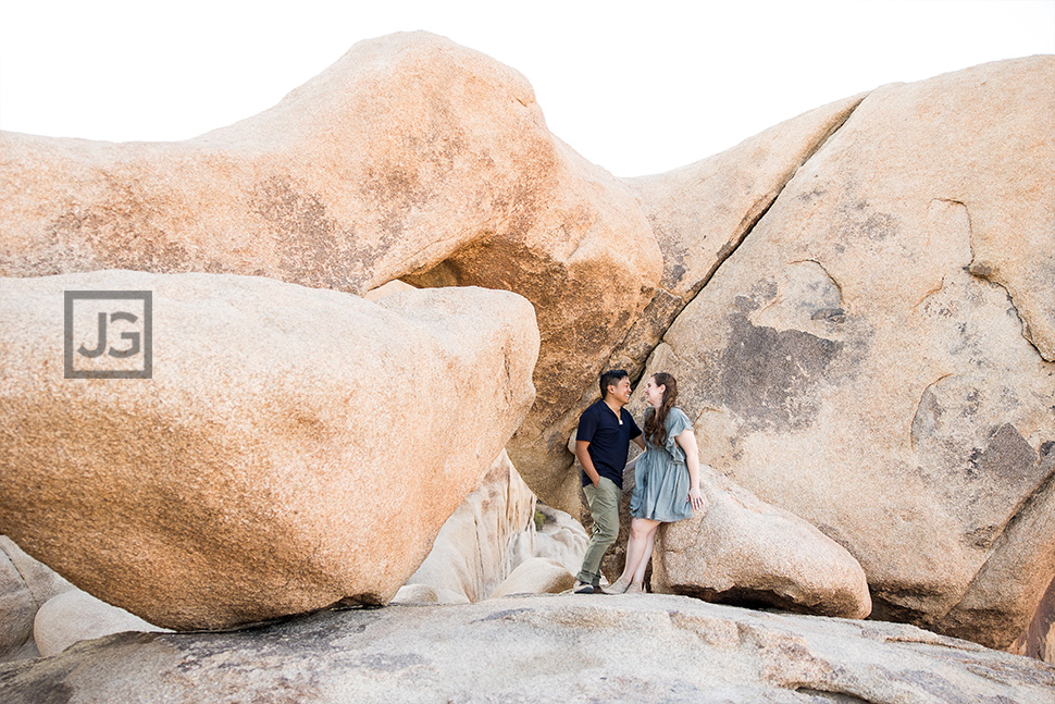 Joshua Tree Rocks Engagement Photography