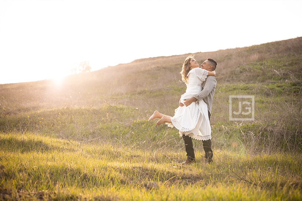 Engagement Photo in a Field