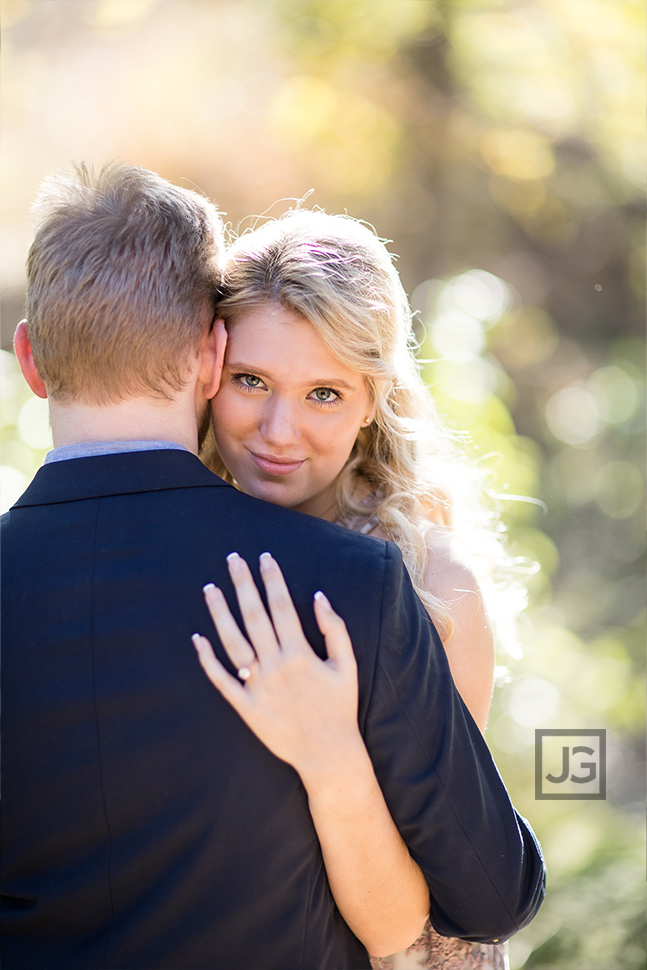 Engagement photo showing her ring