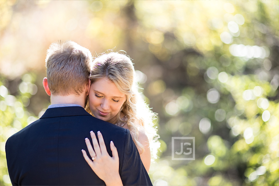 Engagement photo showing her ring