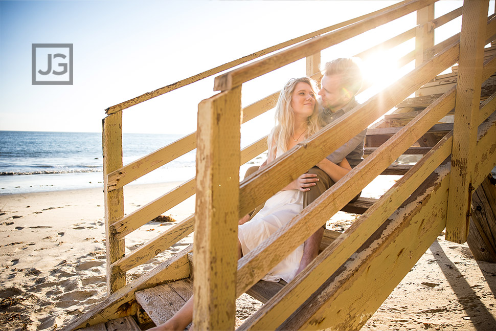 Wooden Stairs at Malibu Beach