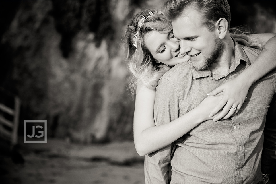 Black and White Photo at the Beach