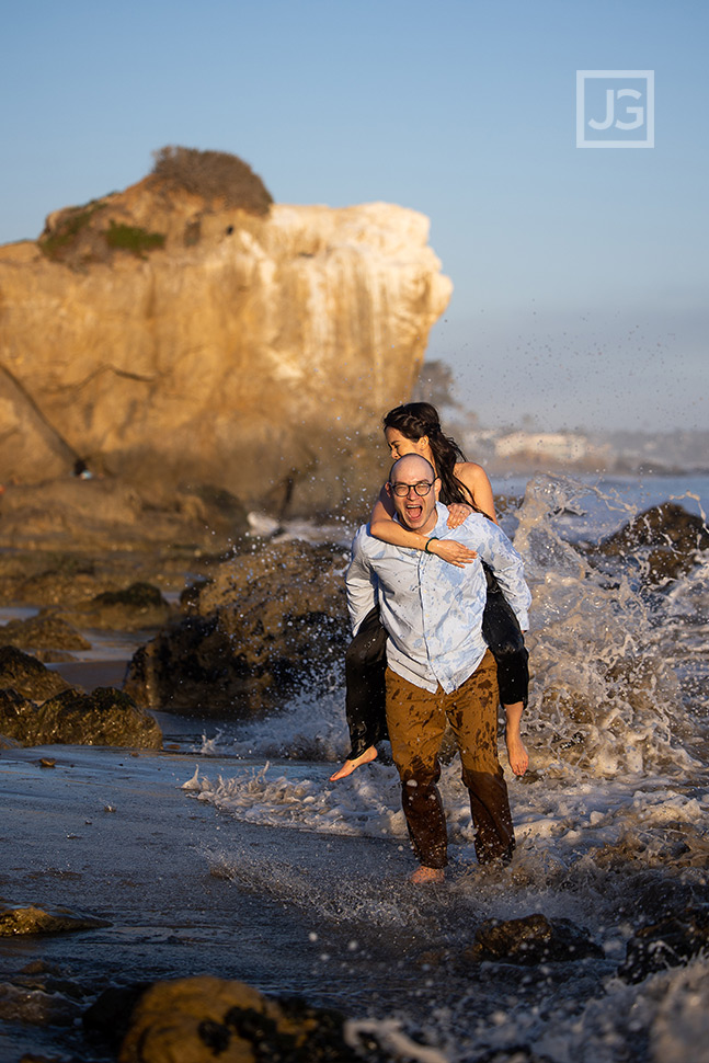 Fun Beach Engagement Phtoos