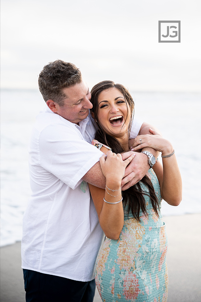 Laughing couple at beach
