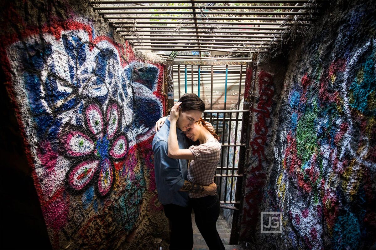 Old LA Zoo Engagement Photography in Cages