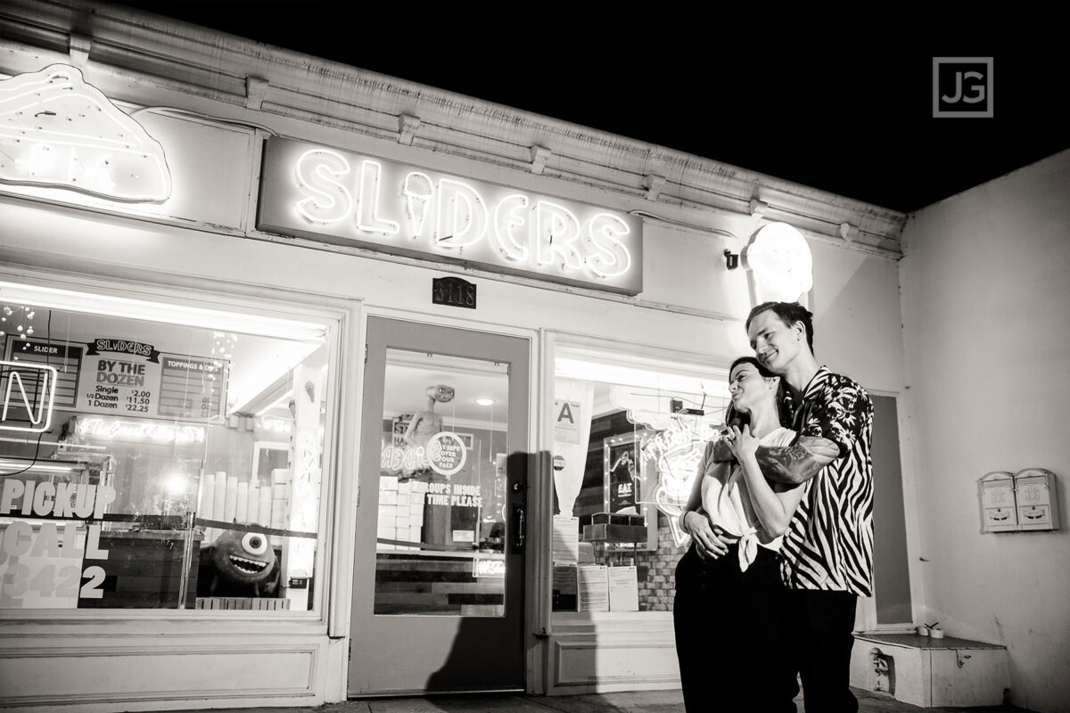 B&W Engagement Photo