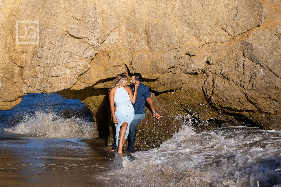 Engagement Photos Wave Splashes