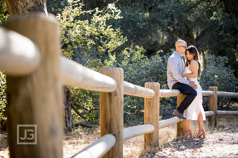 San Dimas Engagement Photo with Fence