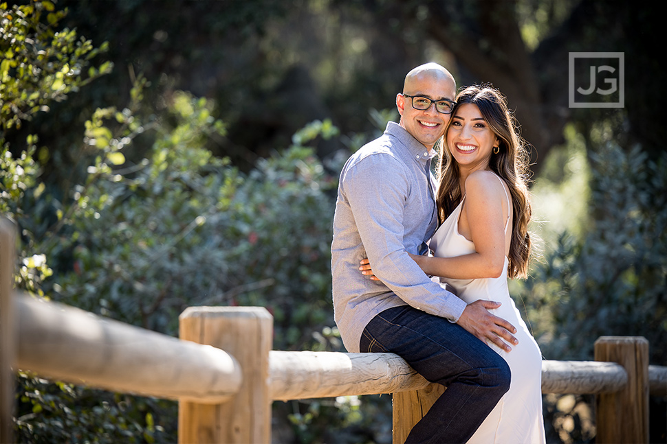 Engagement Photo on a Wood Fence