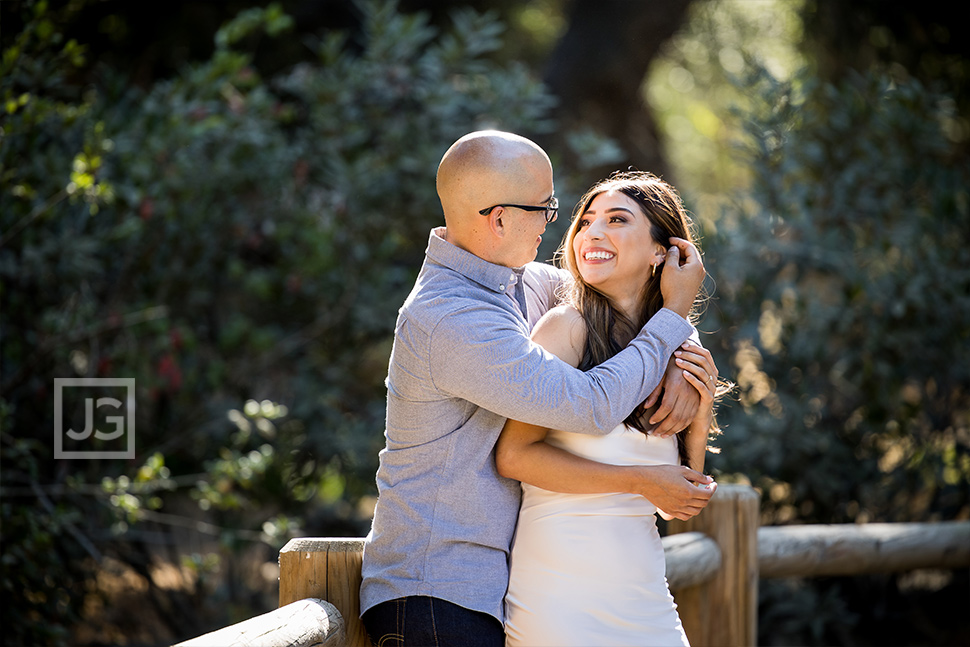 Engagement Photo Pulling Back Hair