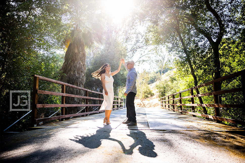 San Dimas Engagement Photo with Bridge