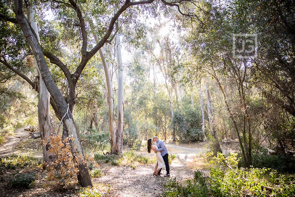 San Dimas Engagement Photo with Trees