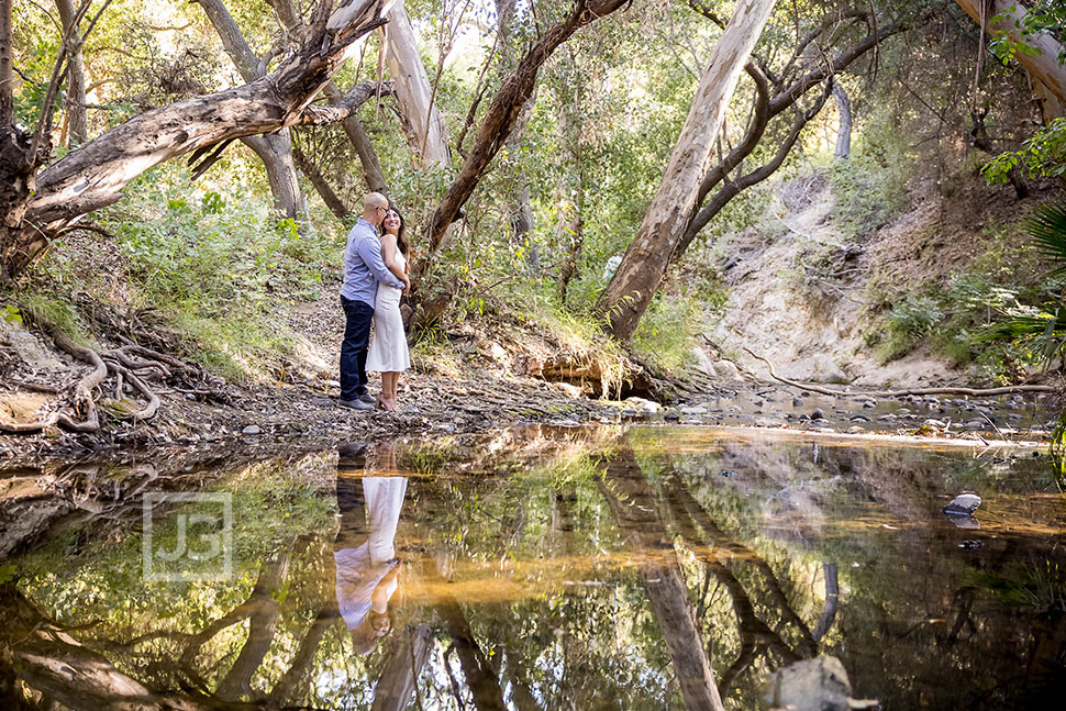 San Dimas Engagement Photo by a Stream