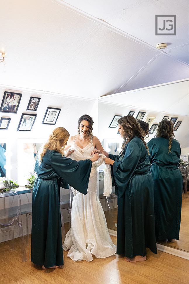 Bride Getting Dressed