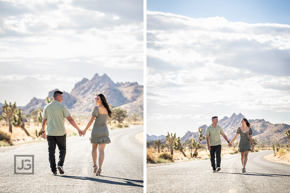 Walking along a Desert Road