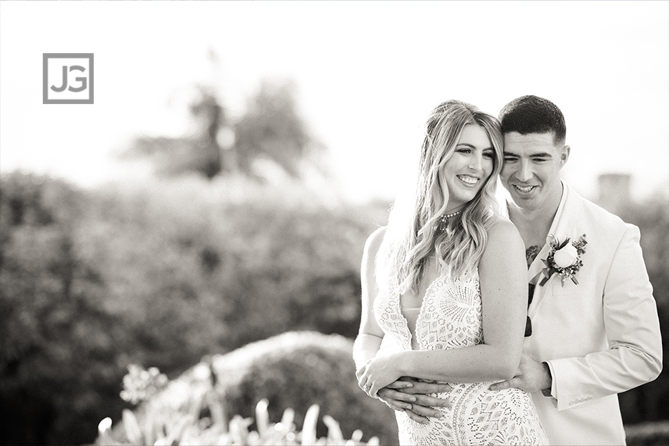 Black and white wedding photo