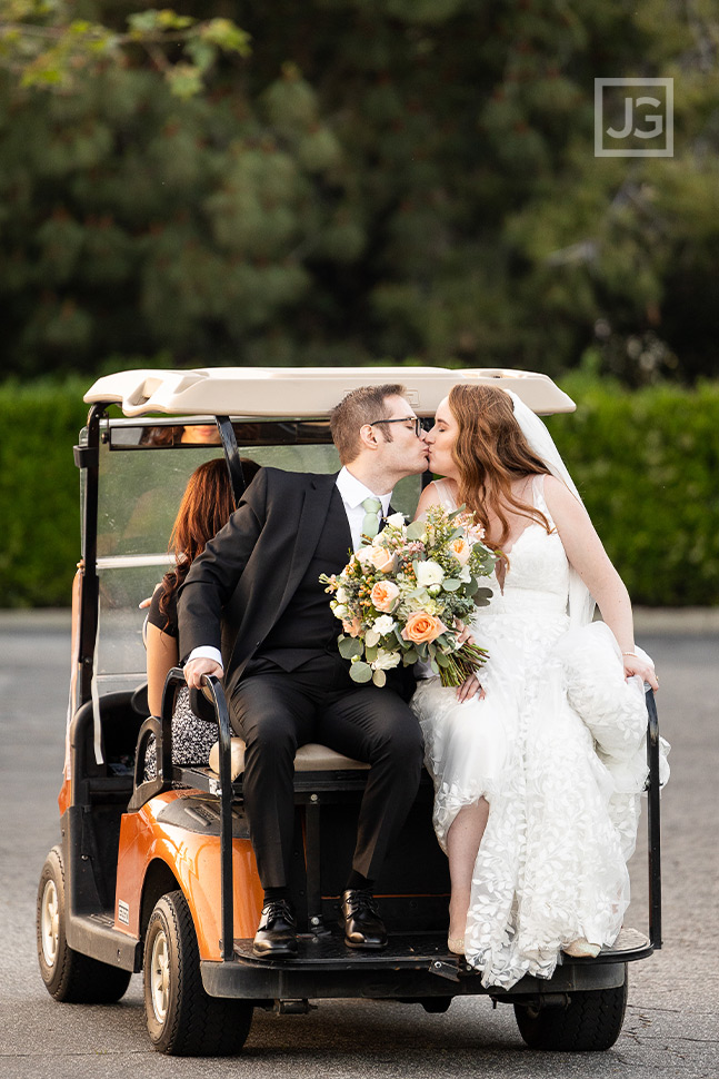 Wedding Photos on a Golf Cart