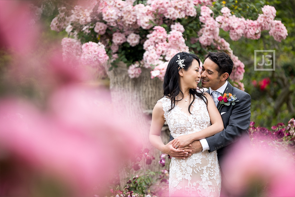 Wedding Photography in the Huntington Library Rose Garden