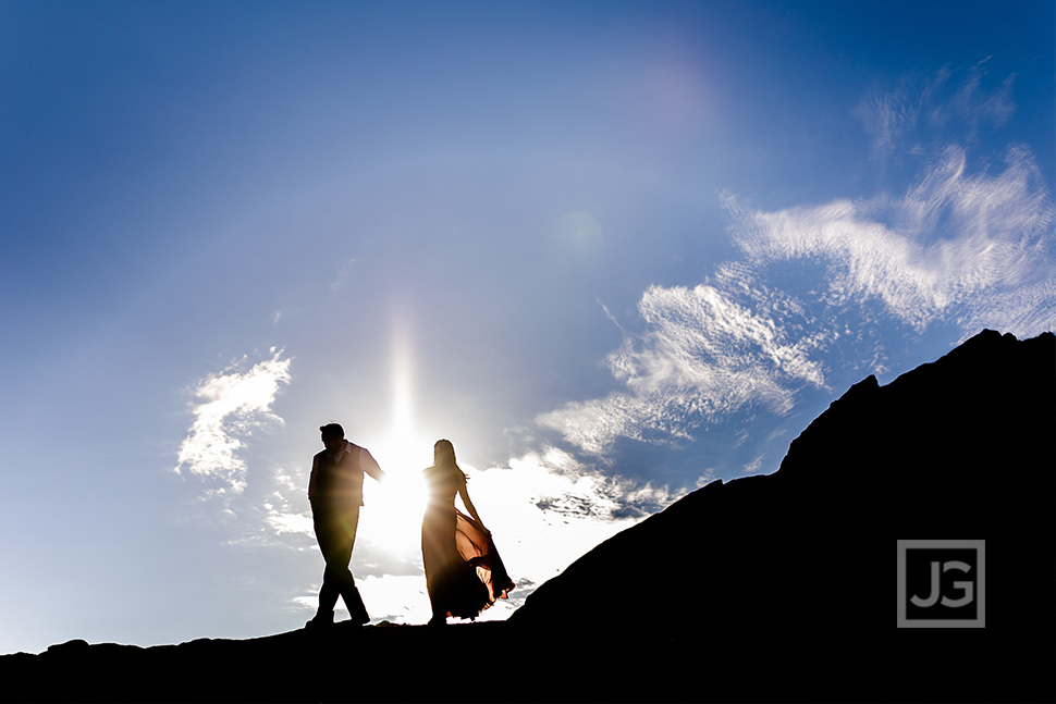 Silhouette with the Blue Sky