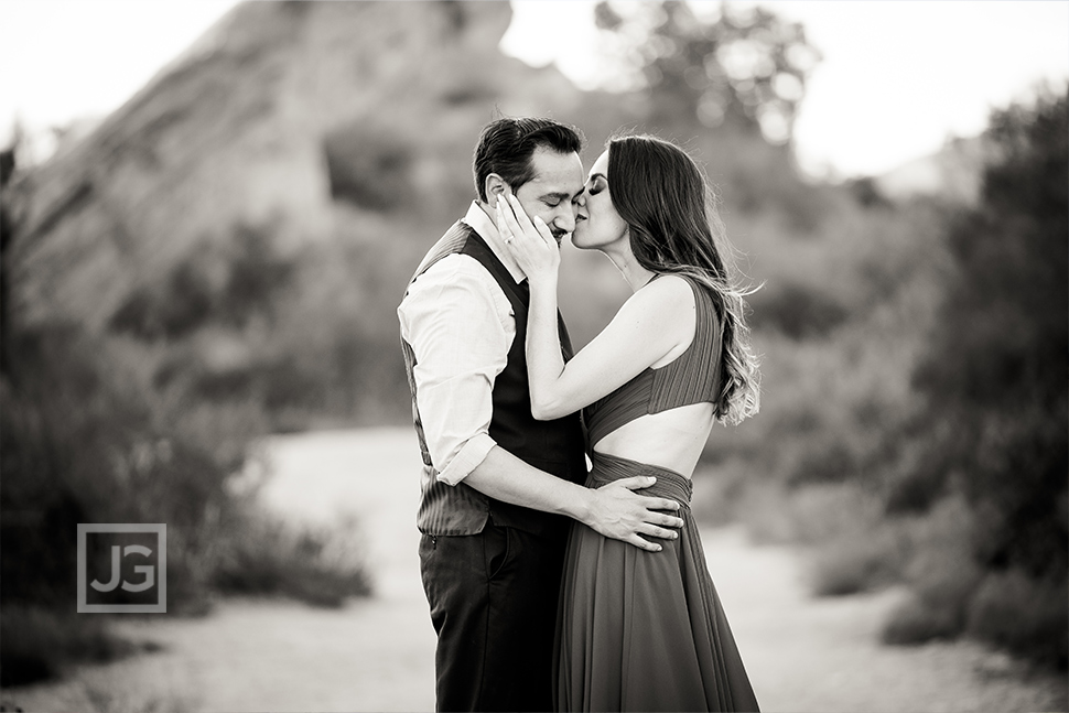 Black and White Engagement Photo