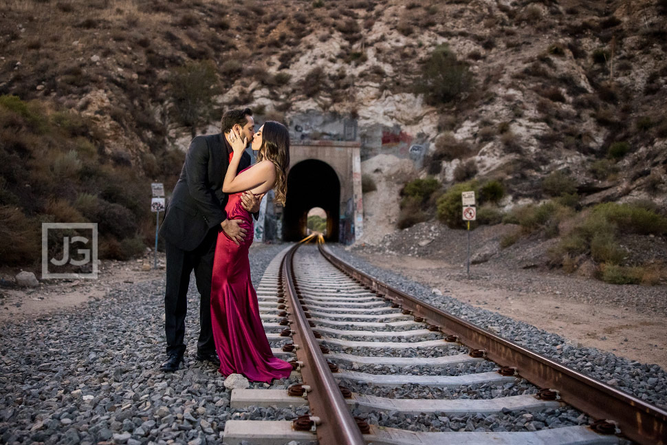 Train Tracks Engagement Photography