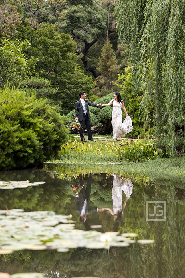 Over a pond at the Huntington Library