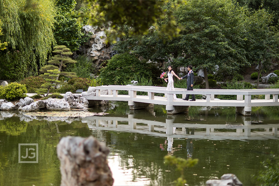 Chinese Garden Bridge over Lake