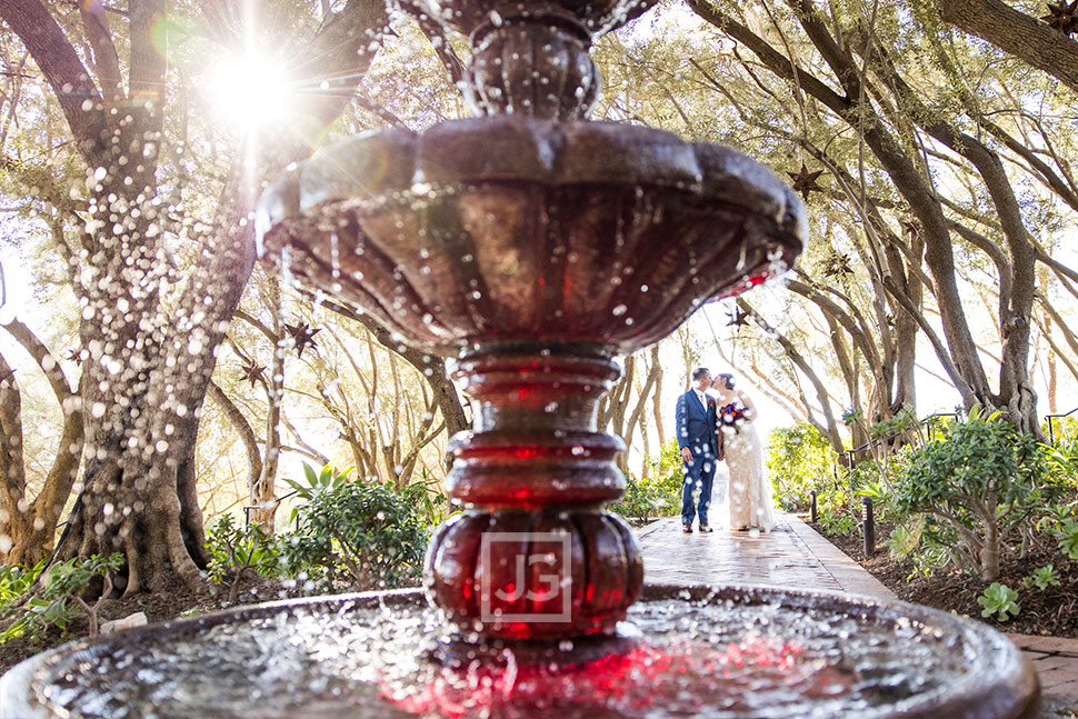 Water Fountain Wedding Photo