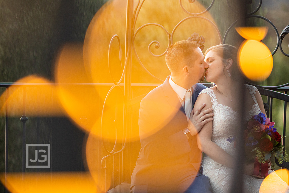 Wedding Photo with Yellow Twinkle Lights