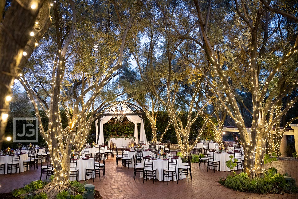 Padua Hills Wedding Reception Tables Outside